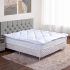Pillow Top Protetor De Colchao Percal 400 Fios Macio King