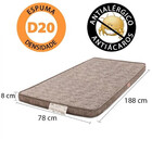 Pillow Top Solteiro 78x188x8 Espuma D20 Antialérgico Bf Colch