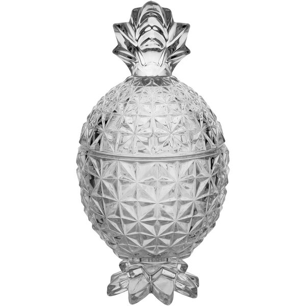 Pina Potiche Bomboniere 21x11x11cm Vidro Transparente Abacaxi