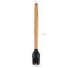 Pincel De Silicone Preto Com Cabo De Bambu Utensílio De Cozin