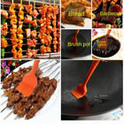 Pincel Espátula Pegador Utensílio Silicone Kit 3 Peças - Rosa