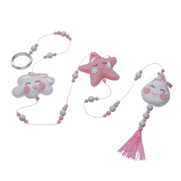 Pingente De Cortina Chuva De Amor Rosa Quarto Bebê Infantil (