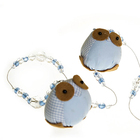 Pingente De Cortina Coruja Azul Quarto Bebê Infantil (unidade)