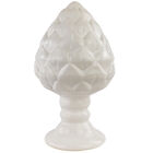 Pinha Adorno Em Cerâmica Branca - Objeto Decorativo 23x14cm