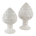 Pinha Adorno Em Cerâmica Branca - Objeto Decorativo 23x14cm