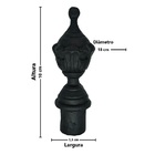 Pinha Ferro Fundido N04 P/ Grade Portão Sacada Muro 10x18cm