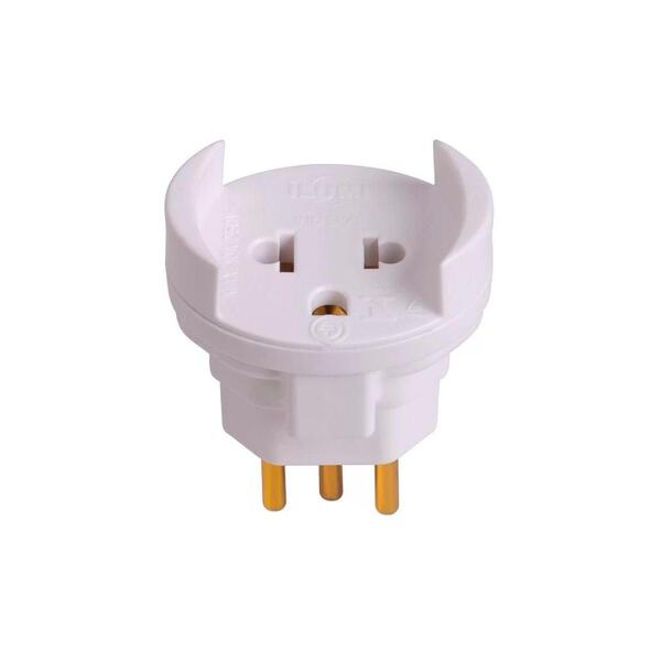 Pino Adaptador Universal 2 Pinos + Terra Branco 10a - Ilumi,