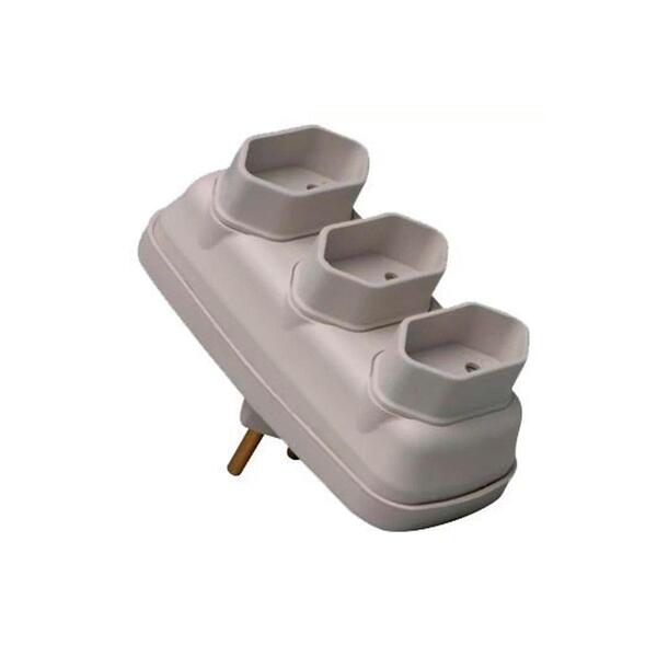 Pino Macho 3 Saidas (novo) Bipolar 10a Cinza - Ilumi, Opção: