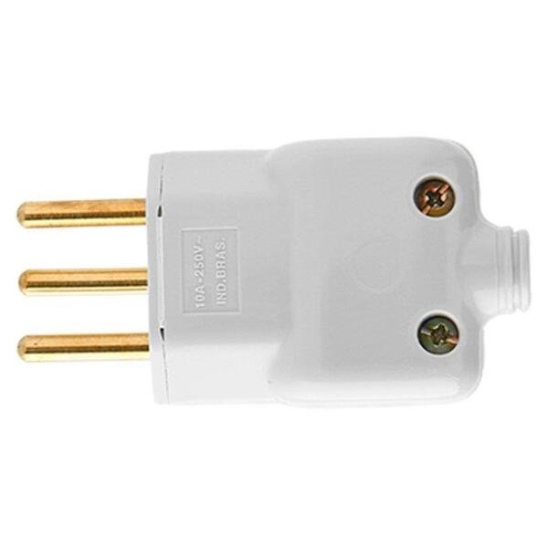 Pino Plug Macho Ilumi Prensa Cabo 2p+t 10a Embalagem Com 10 U