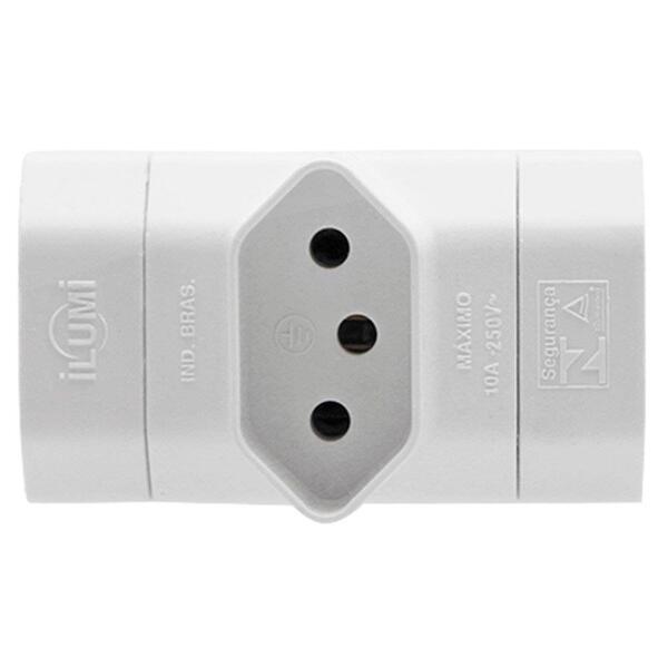 Pino Plug T Bipolar Ilumi 2p+t 10a Embalagem Com 10 Unidades