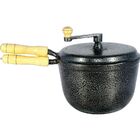 Pipoqueira Alumínio Fundido Craqueada Cabo Madeira Preta N22