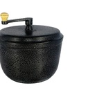 Pipoqueira Alumínio Fundido Craqueada Cabo Madeira Preta N24