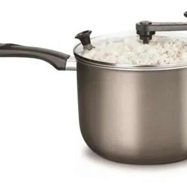 Pipoqueira Antiaderente 4,8l Tampa Vidro Temperado- Cor Grafi