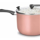 Pipoqueira Antiaderente 4,8l Tampa Vidro Temperado- Cor Rosê