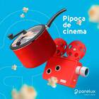 Pipoqueira Antiaderente Com Tampa De Vidro 4,7 Litros Vermelh