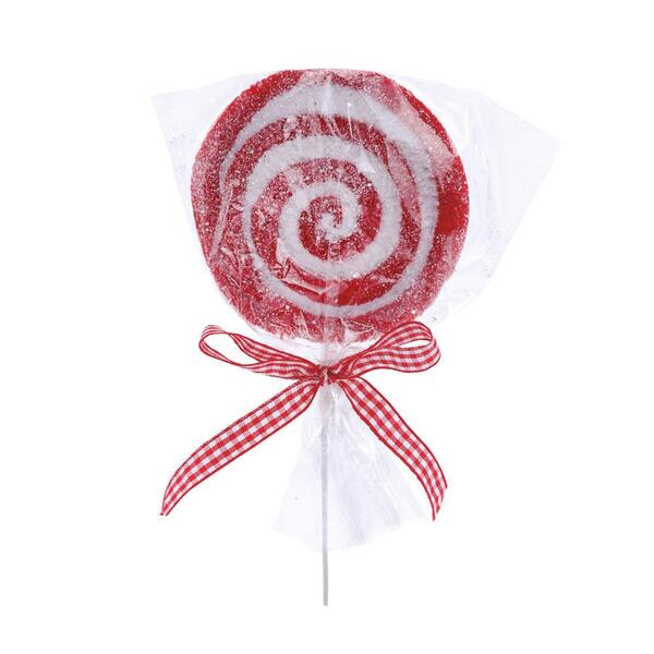 Pirulito Decorativo Candy Com Laço Xadrez 18x9x1 1101138