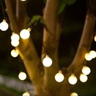 Pisca Cordão Natalino Solar Jardim 20 Bolinhas Amarelo De 5m