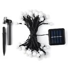 Pisca Cordão Natalino Solar Jardim 20 Bolinhas Amarelo De 5m