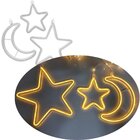 Pisca Cortina Varal Leds Amarela Estrelas Luas Natal De 2,5m