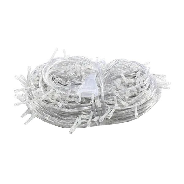 Pisca De Natal 100 Leds Luz Branca 8 Funções Fio Transparente