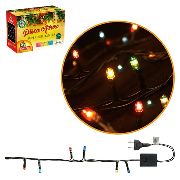 Pisca Pisca Arroz 100 Leds Colorido - 127v