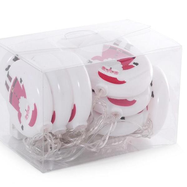 Pisca Pisca Bola 6cm Papai Noel 10l 127v 2m Decoração Ilumina