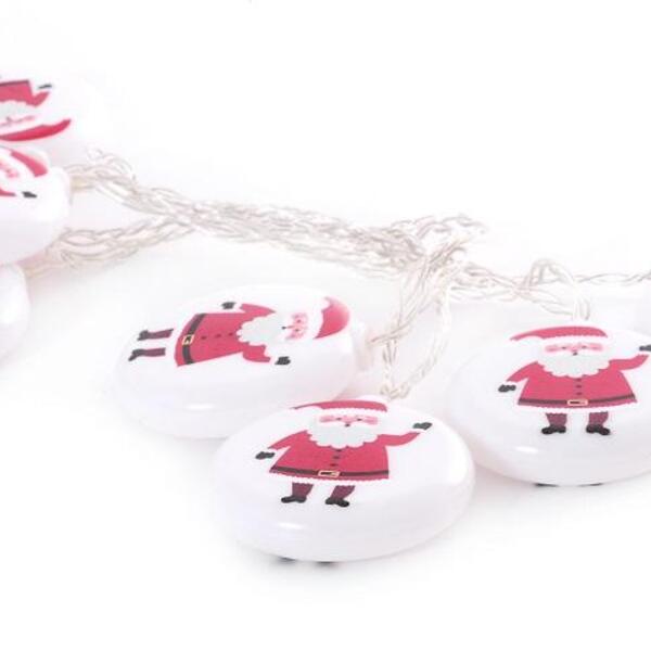 Pisca Pisca Bola 6cm Papai Noel 10l 220v 2m Decoração Ilumina