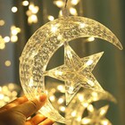 Pisca Pisca Lua Estrelas 138 Led Branco Quente Cortina Cascat