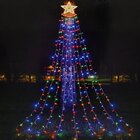 Pisca Solar Luzes Leds Colorido Cortina Estrela Forma Árvore