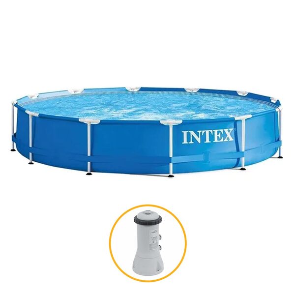 Piscina Armação De Metal Galvanizado 6.503 Litros Intex Filtr