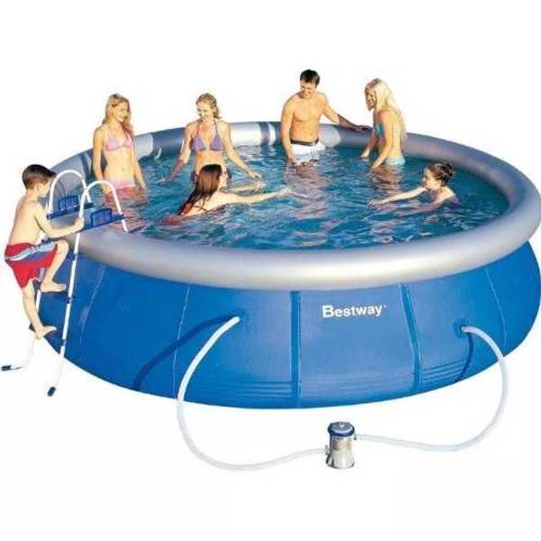 Piscina Bestway 12362 Litros Com Bomba Filtro 220v Capa Forro Escada 57294 Leroy Merlin