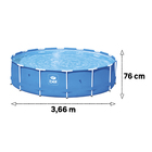 Piscina Estruturada Redonda Plástico 7.000L  Azul 76x366cm Belfix
