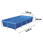 Piscina Estruturada Retangular Plástico 3000L 320x164x58cm Azul BotaFogo