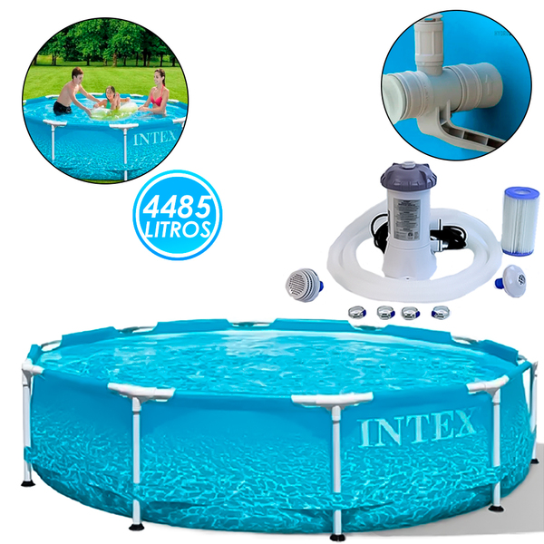 Piscina Estrutural 4485 Litros Armação Intex + Filtro