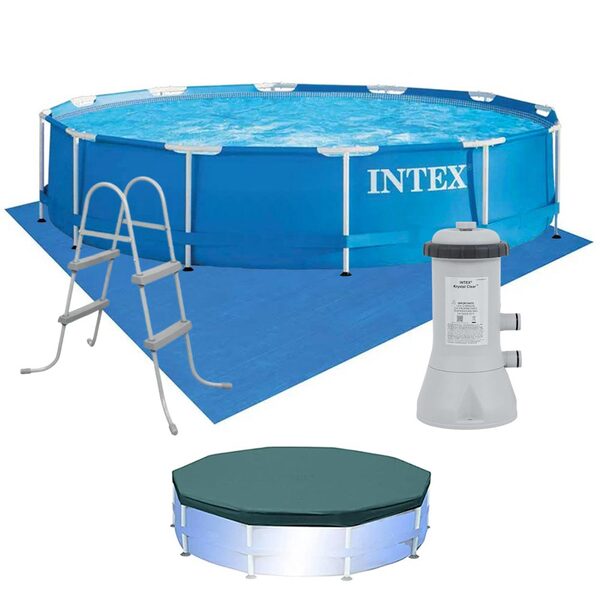 Piscina Estrutural 6.503 Litros Com Capa, Bomba 220v, Escada