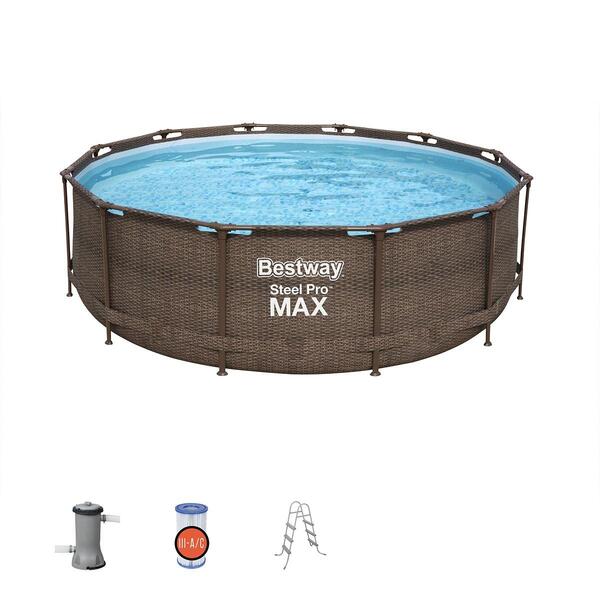 Piscina Estrutural 9150L Circular Deluxe Com Escada e Filtro