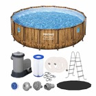 Piscina Estrutural Circular Rattan 19480L Com Capa, Escada e