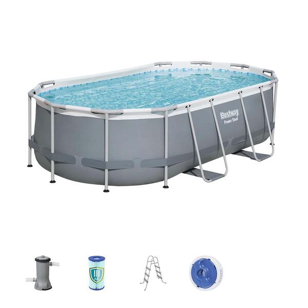 Piscina Estrutural Oval 7250L Com Escada e Filtro 110v Bestway