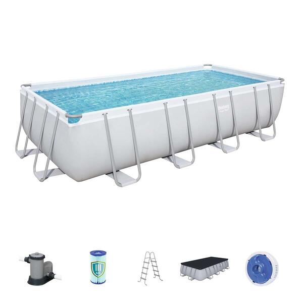 Piscina Estrutural Retangular 14812L Com Capa, Escada e Filtr