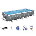 Piscina Estrutural Retangular 30045L Com Capa, Escada e Filtr