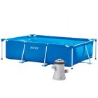 Piscina Estrutural Retangular 3.834 Litros Pvc Armação + Bomb