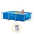 Piscina Estrutural Retangular 3.834 Litros Pvc Armação + Bomb