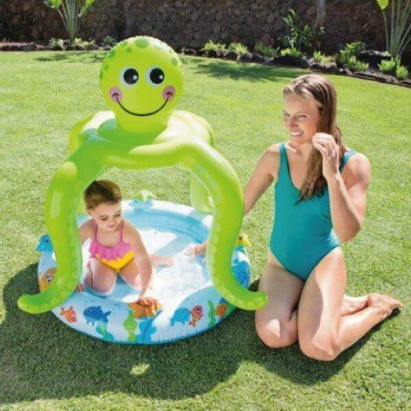 Piscina Infantil Inflável Cobertura Polvo Risonho - Intex