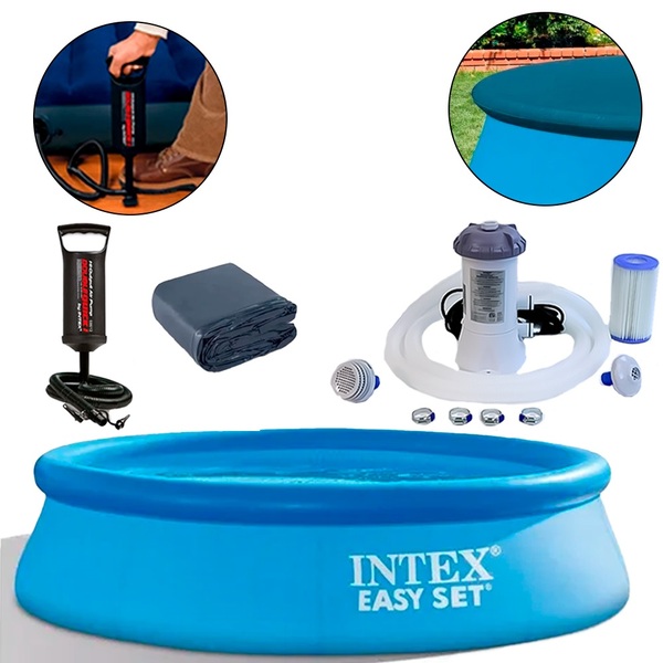 Piscina Inflável 1942 Litros C/ Filtro + Bomba + Capa