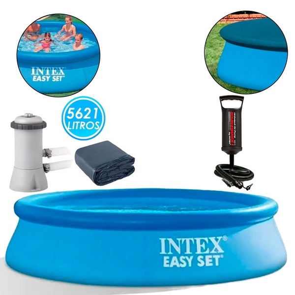 Piscina Inflável 5621 Litros C/ Filtro + Bomba + Capa