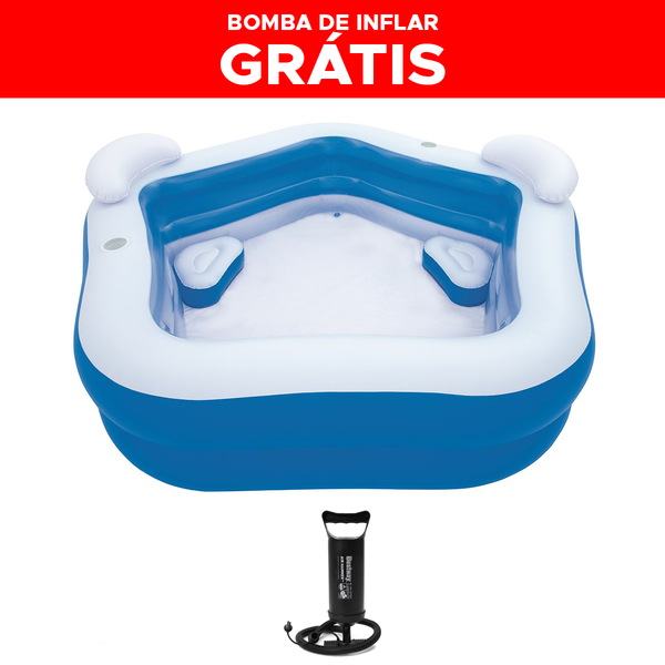 Piscina Inflável 575l Pentágono+ Bomba De Ar Manual Bestway
