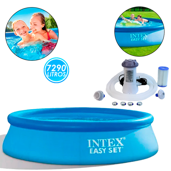Piscina Inflável 7290 Litros Easy Set Intex + Filtro