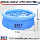 Piscina Inflável Infantil  Redonda 1000 Litros Azul