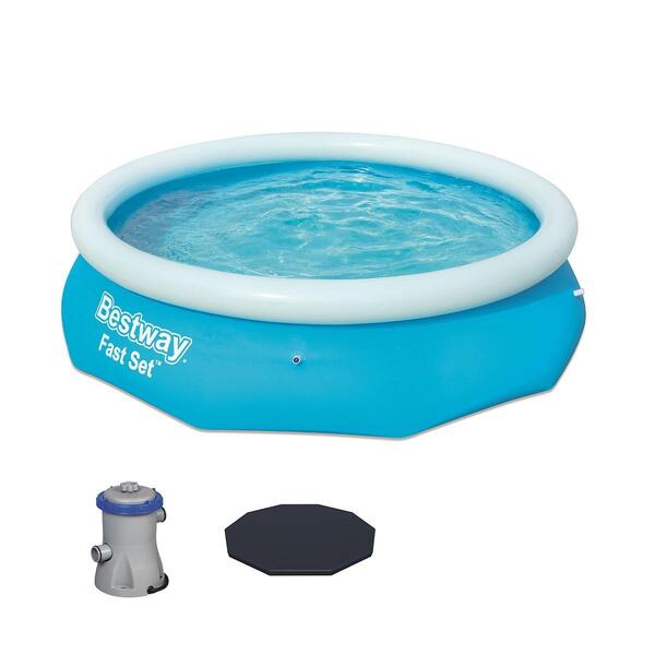 Piscina Inflavel Plastico 4600l Com Filtro 110v Capa 3,05m