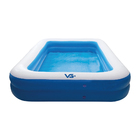 Piscina Inflável Retangular Azul 302 Litros Com Bomba Pvc Vg+
